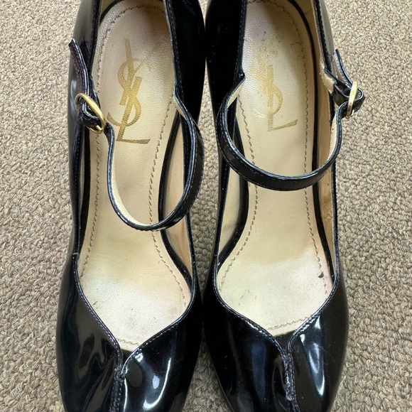 YSL Black Patent Leather Tribute Too 37.5 - Picture 4 of 5
